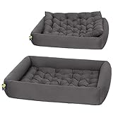 Dalstra Hundebett orthopädisch - hygienisch - weich - langlebig - Kratzfest - Indoor/Outdoor Hundekorb - formstabil - kuscheliges Hundesofa - Pflegeleicht - Hundekissen - waschbar bis 90°C grau XL