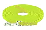 LENNIE BioThane Schleppleine, 13mm, Hunde 15-25kg, 10m lang, ohne Handschlaufe, Neon-Gelb, geflochten