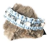 Viva Nature EM-Keramik Zeckenhalsband Zecken-Schutz-Halsband/verstellbar Paracord (35-45 cm, Grau Hellblau)