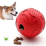 ThinkPet Hundespielzeug zum Kauen, IQ-Ball-Intelligenz-Spielzeug für die Zahnreinigung Rot, Mittelgroß, EINWEG Verpackung