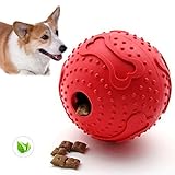 ThinkPet Hundespielzeug zum Kauen, IQ-Ball-Intelligenz-Spielzeug für die Zahnreinigung Rot, Mittelgroß, EINWEG Verpackung