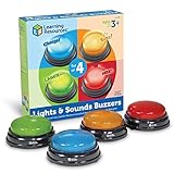 Learning Resources Lichter und Geräusche Summer (4 Stück), buzzer mit sound, Antwort-Buzzer für Teamspiele, Spiel und Spaß für Schule und zu Hause, ab 3 Jahren